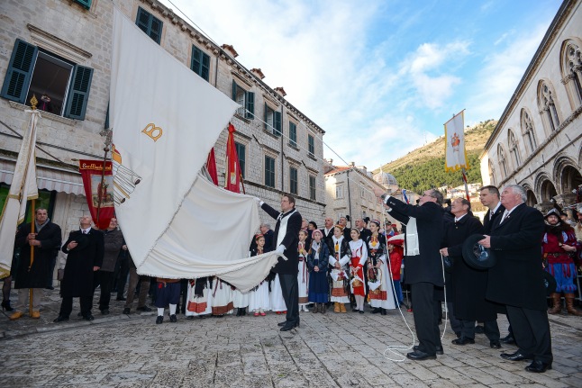 St. Blaise procession takes place through streets of Dubrovnik Old City, Croatia